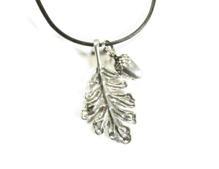 Lois Wagner Symbology jewelry Acorn Oak Leaf Necklace