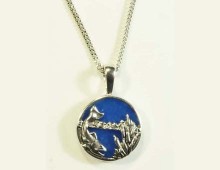 Follow Fish in the Flow of Life! They are a symbol of abundance and faith. Set with a rich blue stone of the water.