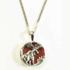 Mimic the Moose! The moose teaches us the power of the present with the illusion of invisibility of this headstrong shape-shifter. Set with earthy rust stone.