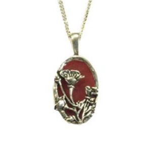 Poppy Flower Scenic Silhouettes Necklace